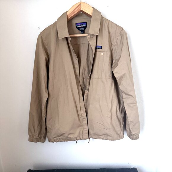 PATAGONIA Mens Khaki Snap Lightweight All-Wear Hemp Coaches Jacket Medium - Picture 9 of 13